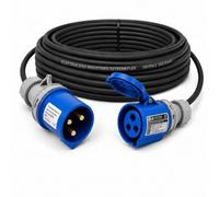 ElectraLead 16A 3 Pin 15m Industrial Extension Lead 230V Single Phase Blue IP44 IEC 60309 - CE Marked Connectors - 3G2.5mm² H07RN-F Rubber Cable - PAT Tested (15 Metre)