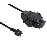 Electraline 208481 Professional Extension Cord Triplite | 3-Way Power Strip | With Cap | 1 m Cable H07Rn-F 3G1.5mm²