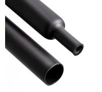 Electraline 59242 Black Heat Shrink Tubing 2.4/1.2mm Diameter and 2M Length for Insulating, Protecting and Reinforcing Cables and Connectors, Resistant to Extreme Temperatures (-55°-125°C)