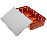 Electraline 60413 Distribution Box Smooth for Flush-Mounting in Masonry 294 x 152 mm, white/orange