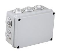 Electraline Surface-Mount Distribution Box, 150 x 110 mm, Grey, IP55, Kunststoff, Water Resistant, Rectangular Junction Box with Stepped Tips