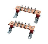 ELECTRAPICK Wall Mounted Copper Grounding Bar Kit, Copper Bus Bar 0.16"x 2.36"x 7.8" Ground Bus Bar with 10 Terminal Positions (2PC)