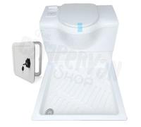 Electric 12V Cassette Toilet With Integrated Flush And Shower Tray
