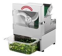 Electric 200W Chopper Commercial Spring Onion Cutter Commercial Scallion Slicer 150kg/hour Large Feed Opening Slices, Dices & Circles for Chili Potato Cucumber Standard(Size:Upgrade)