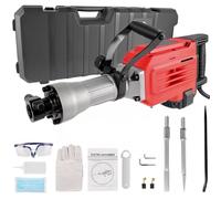 Electric 240V Demolition Corded Hammer Concrete Breaker Drill with Chisel Case Hinsinc Red One Size