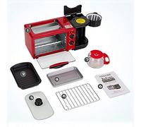 Electric 3 in 1 Breakfast Machine Multifunction Mini Drip American Coffee Maker Pizza Oven Egg Omelette Frying Pan Toaster,Red