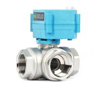 Electric 3 Way Motorized Ball Valve - Heavy Duty Multipurpose L Type Water Shutoff Valve - 3 Way Valve with Manual Function, Standard Port by U.S. Solid