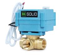 Electric 3 Way Motorized Ball Valve - Heavy Duty Multipurpose L Type Water Shutoff Valve - 3 Way Valve with Manual Function, Standard Port by U.S. Solid