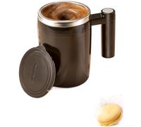 Electric 304 Stainless Steel Coffee Cup 400ml with 7000 RPM Automatic Stirring and 30 Second Auto Shut Off for Convenient Operation (Obsidian Black)