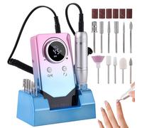 Electric 45000RPM Nail Drill Machine Rechargeable Portable Nail File Electric DIY Nail Drill Kit with Smart LCD Screen for Gel Nail Manicure and Pedicure Reflective Body etc (Gradient)