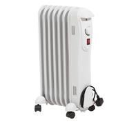 Electric 7 Fin 1.5Kw Oil Filled Radiator - Portable Heater With 3 Heat Settings, Adjustable Thermostat & Overheat Safety Cut Out