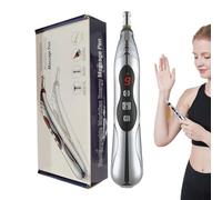 Electric Acupunctture Pen Rechargeable - Meridian Energy Massage Pen with USB Charging, Adjustable Intensity | Portable Pulse Muscle Stimulator for Face Neck Back Paiin Reliief, Handheld Tool