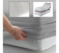 Electric Adjustable Bed Fitted Sheet - Small Double EXTRA LONG 4' x 6'6" (48" x 78") 300 Thread Count Percale Material - Hand Made to Order - 10" (26cm) (Satin Stripe White)