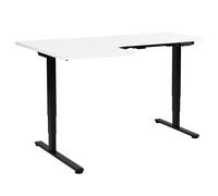 Beliani Electric Adjustable Corner Desk DESTINES White/ Black 160 cm 109 cm Left Hand, Black