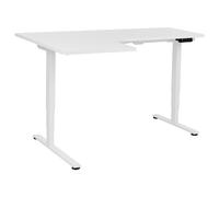 Beliani Electric Adjustable Corner Desk DESTINES White 160 cm 109 cm Left Hand, White