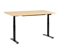 Beliani Electric Adjustable Standing Desk DESTINAS Black/ Light Brown 160 cm 72 cm, Brown