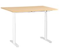 Electric Adjustable Standing Desk DESTINAS Light Brown/ White 120 cm 60 cm