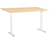 Beliani Electric Adjustable Standing Desk Destinas 160 Cm 72 Cm Light Brown/ White