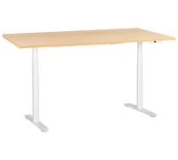 Beliani Electric Adjustable Standing Desk Destinas 180 Cm 72 Cm Light Brown/ White