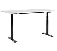 Beliani Electric Adjustable Standing Desk DESTINAS White/ Black 160 cm 72 cm, White