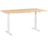 Beliani Electric Adjustable Standing Desk Destines Light Brown/ White 180 Cm 72 Cm