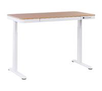 Electric Adjustable Standing Desk KENLY Brown/ White 120 cm 60 cm with USB Port