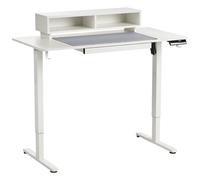 Beliani Electric Adjustable Standing Desk LUCAMA White 120 cm 60 cm with USB Port, White