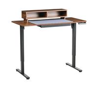 Beliani Electric Adjustable Standing Desk Lucama 120 Cm 60 Cm With Usb Port Brown/ Black