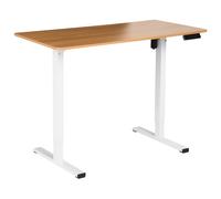Beliani Electric Adjustable Standing Desk TAVARES Light Brown/ White 120 cm 60 cm, White