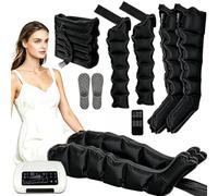 Electric Air Compression Leg Machine, Full Body Lymphatic Drainage Massager with 6 Chambers Pressotherapy, Improve Blood Flow Pain Relief for Waist Arm Leg Relax Lymphedema Lipedema Recovery Treatme