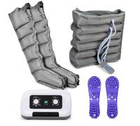 Electric Air Compression Massager, Pressotherapy Boots with Arm, Leg, Waist and Foot Wraps for Lymphatic Drainage and Circulation (Machine+2 Legs)