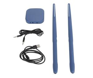 Electric Air Drum Set with 3D Motion Sensing Portable RGB Virtual Drum Kit, 8 Sounds for All Ages, Simulation Practice Tool, Navy Blue ABS Drumsticks, RGB Light Effect