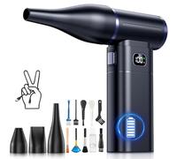 Electric Air Duster, 80000RPM Cordless Portable Air Dust Blower with LED Light & Display, 5 Gear & Powerful Mode, Rechargeable Compressed Air Cleaner for PC, Electronics, Car, Home, Outdoor