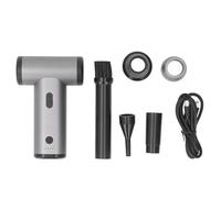 Electric Air Duster Blower 130000 RPM Powerful Cordless Rechargeable Handheld Dust Blower for Computer Keyboard Pet House Gray Aluminum Alloy ABS 4000mAh Battery Type C Fast Charge