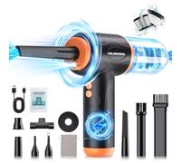 Electric Air Duster & Compressed Air Duster for PC, 4-in-1 120000RPM Handheld Vacuum Cleaner&Air Blower for Electronics, Laptop, Keyboard Cleaning