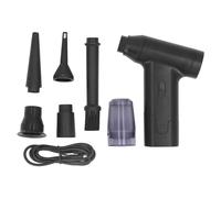 Electric Air Duster with Brushless Motor and 110000 RPM Variable Speed Control, Portable Blower Fan with Integrated Dust Collector and Multiple Nozzle Attachments for Office