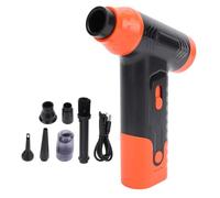Electric Air Duster with Brushless Motor, Portable Handheld Turbo Fan Blower for Computers, Keyboards, Cars and Home Cleaning, 130000 RPM, 54 m/s Wind Speed, ABS Body (Black Orange)