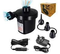 Electric Air Pump, 2 in 1 Quick Inflate/Deflate Electric Pump for Inflatables with 3 Nozzles Portable (Home/Car), Portable Airbed Pump for Camping/Boat/Air Mattress/Inflatable Sofa/Water Beds/Pool Toy