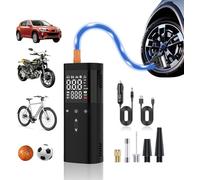 Electric Air Pump Bicycle, Electric Air Pump 150 PSI & Wireless Electric Tyre Pump with LED Light, Rechargeable Tyre Pump for Car, Bicycle, E-Bike, Balls, Motorcycle