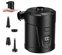 Electric Air Pump for Inflatables - with 5200mAh Battery & Digital Display, 400L/min Fast Inflation Airbed Pump, Portable Air Mattress Pump for Pool Floats, Camping, Type-C Rechargeable, 4 Nozzles