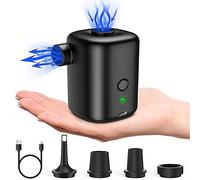 Electric Air Pump, Portable Air Pump, Rechargeable Mini Airbed Pump with 4 Nozzles, Inflate Deflate Air Pumps for Pool Floats Air Bed Air Mattress, Swimming Ring, Vacuum Storage Bags