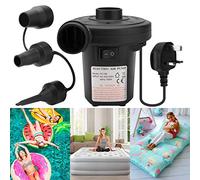Electric Air Pump - RAVSOOL 220-240V/150W Electric Pump for Inflatables Paddling Pool Pump with 3 Nozzle Adapters, Portable Quick Air Pump, Blow Up Bed Pump for Camping Sport, Kid Paddling Pool