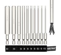 Electric Allen Key Allen Wrench Drill Bit Set, 10pcs Hex Allen Key Bit Set, 1/4” Hex-Shank Metric Inner Hexagon Screwdriver Bit for Assembling Furniture