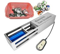 Electric Aluminum Can Crusher, Eco-Friendly Recyclable Plastic Water Bottle Crusher, Suitable for Schools, Restaurants (Silver)