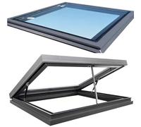 Electric Aluminum Roof Window, Double Tempered Ilated Acrylic, Remote Control & Rain Sensor, Customizable Skylight for Roofs & Attics, 80x55cm/31.5x21.7in
