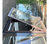 Electric Aluminum Roof Window, Remote-Controlled Skylight with Rain Sensor, Customizable, for Attic, Basement, 75x65 cm / 29.5x25.6 Inches