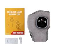 Electric Ankle Massager, 4 Heat Levels, Gray/Black, Heated Foot Warmer Pad, Portable Ankle Heating Wrap, Flexible Fit, for Christmas Birthday Home Office Daily Travel Work Relaxation Relieving