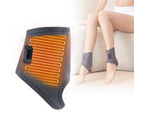 Electric Ankle Warmer - Thin Ankle Support with Heating, Timer & Power Bank Function, USB-Powered, 45℃/55℃/65℃, Machine Washable, Black