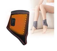 Electric Ankle Warmer - Thin Ankle Support with Heating, Timer & Power Bank Function, USB-Powered, 45℃/55℃/65℃, Machine Washable, Black