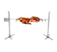 Electric Automatic Grill Stainless Steel Rotisserie Large BBQ Rotisserie Roaster Rotisserie Kit Roast Hog Roaster Machine Rotisserie Pig Chicken Grill with 360° Rotation Adjustable Height & X-Bracket
